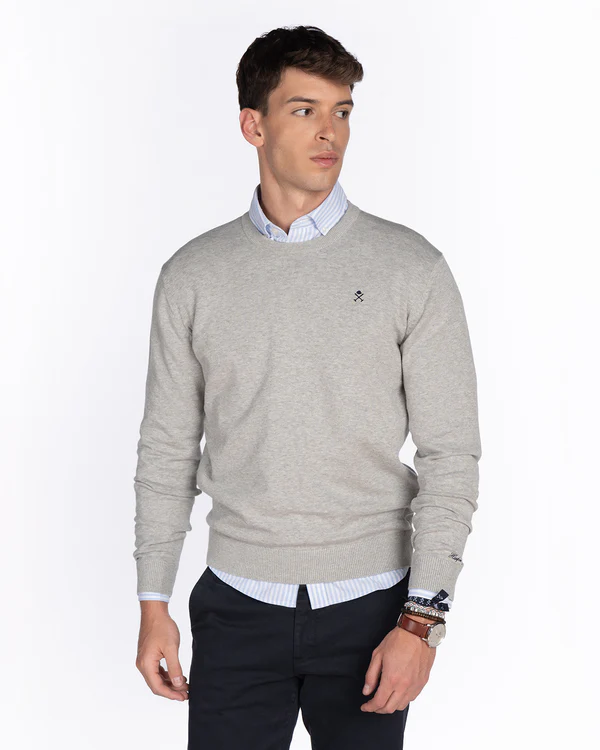 Jersey Round Neck Medium Grey - Harper &amp; Neyer