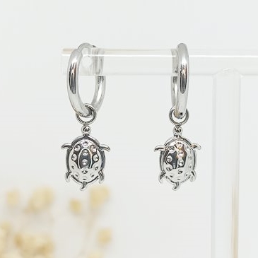 Arito Charm Extraíble Tortuga Plateado