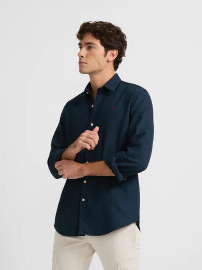 Camisa Sport Lisa Structure Verde Azul Marino - Silbon