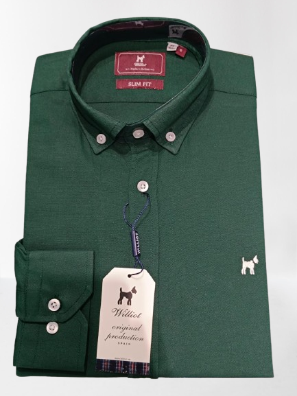 Camisa Oxford Liso Verde Botella - Williot