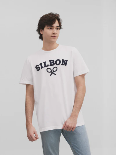 Camiseta Silbon Raqueta Media Blanca - Silbon