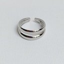 Anillo Efecto Doble Plateado