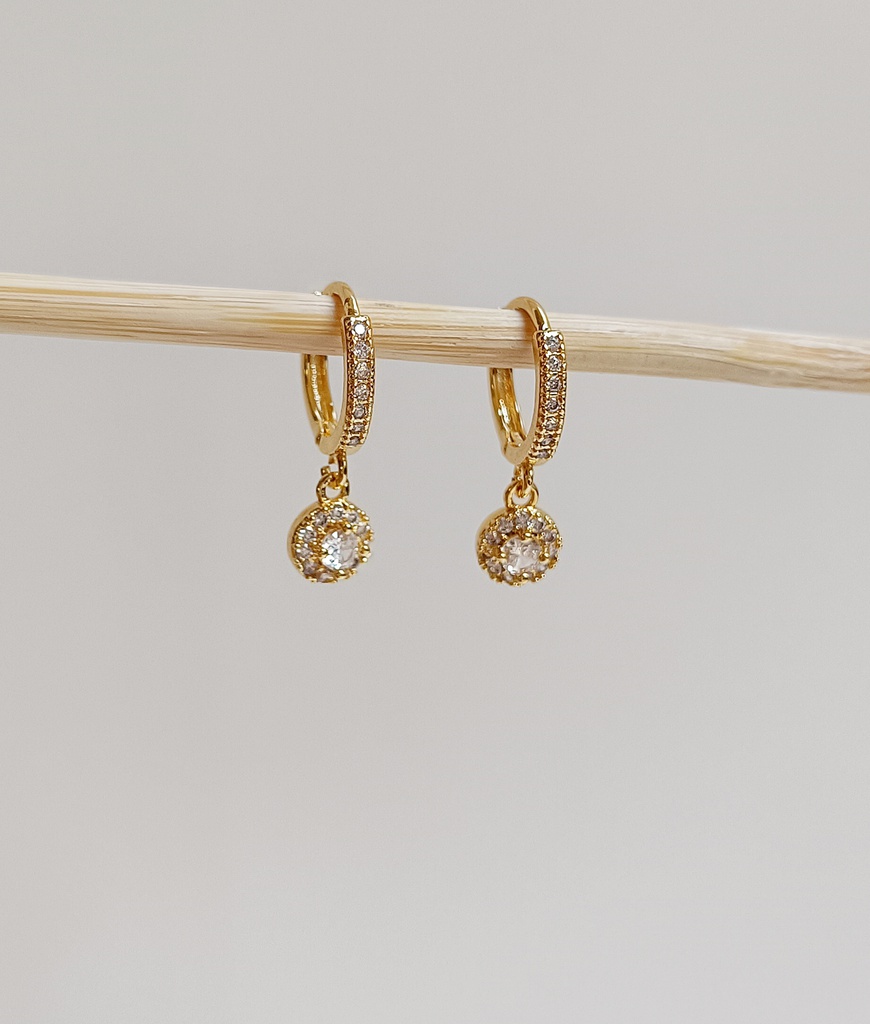 Aros Charm Circular Circonitas Dorado