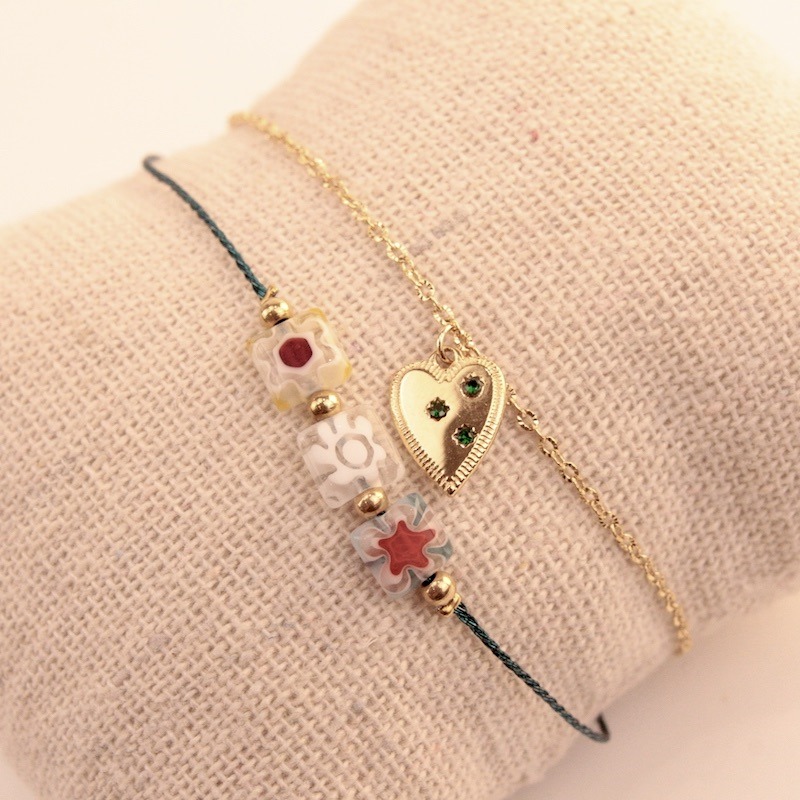 Pulsera Doble Heart (Dorado)