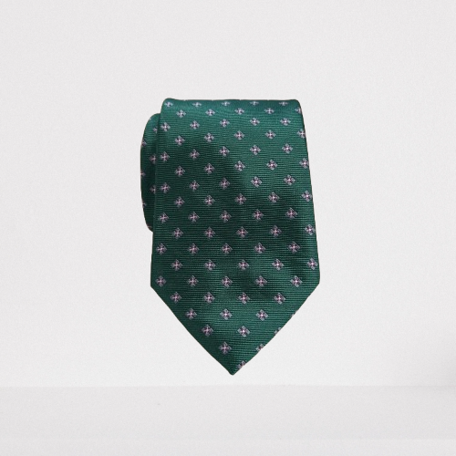 Corbata Verde Rosas Violetas