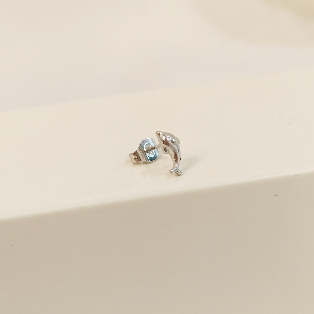 Pendiente Delfín Plateado