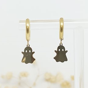 Aritos Charm Fantasma Dorado