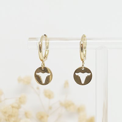 Aritos Charm Tauro Dorado