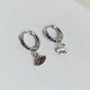 Arito Charm Ojo Circonitas Colores Plateado