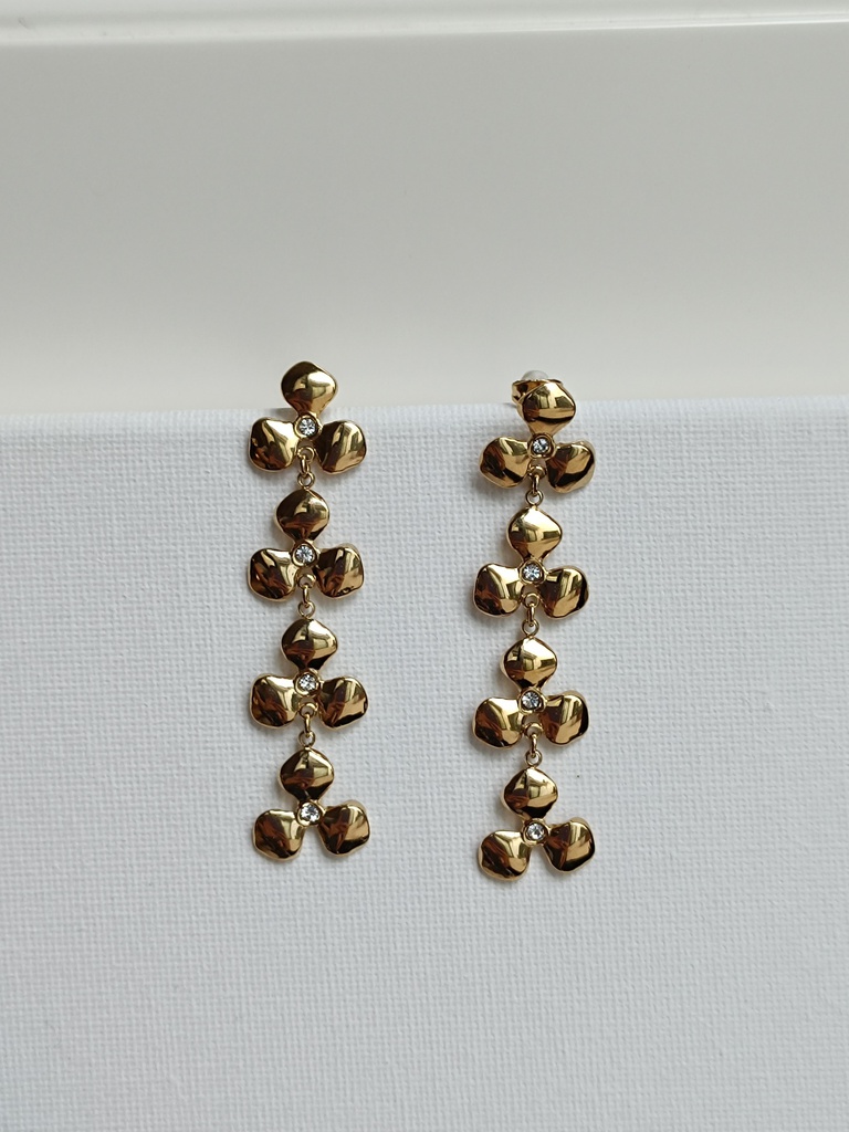 Pendientes Flores Circonita Dorada