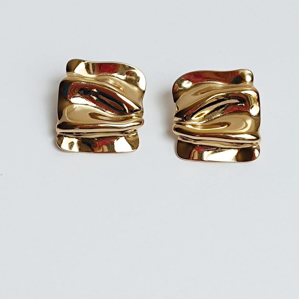 Pendientes Cuadrado Relieve Dorado