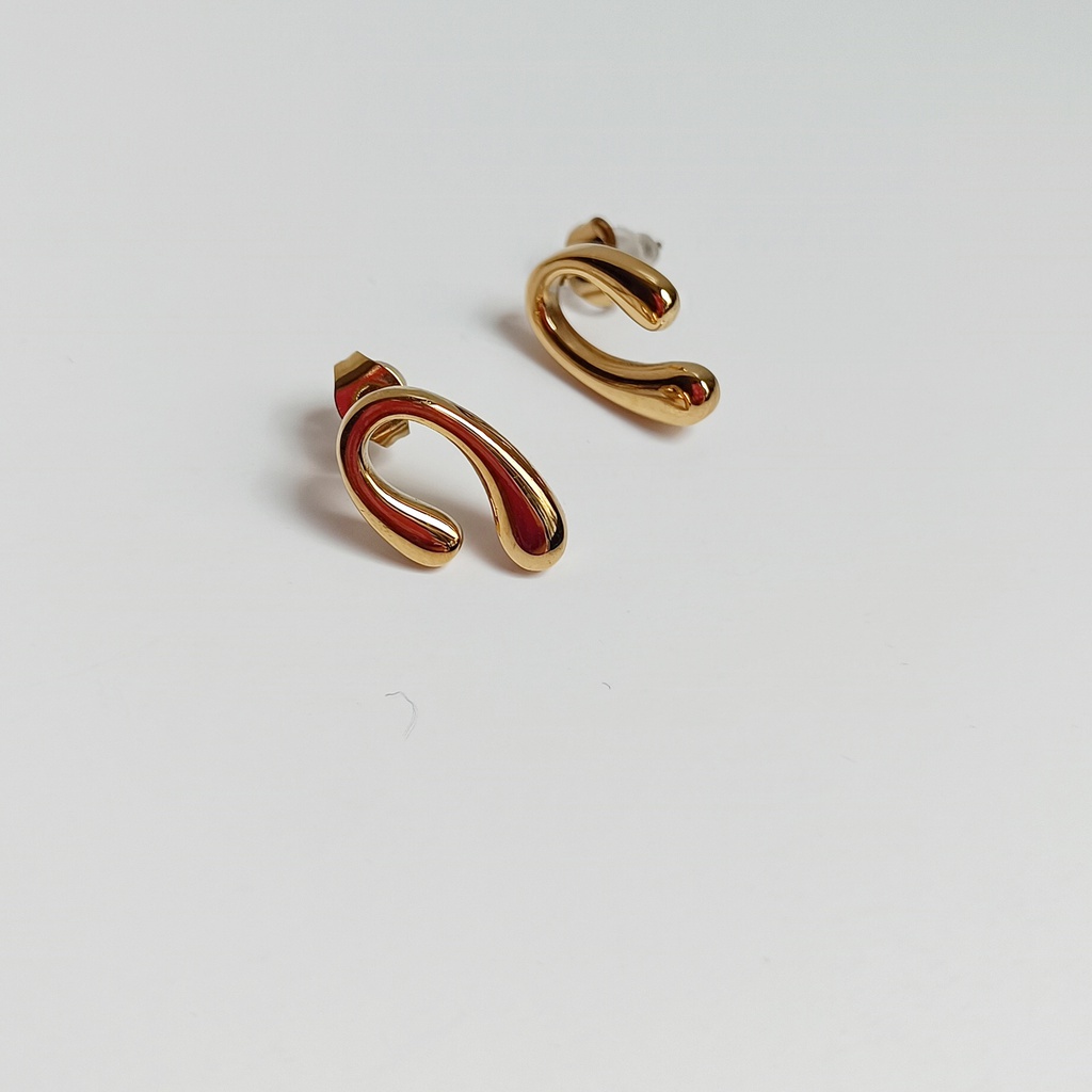 Pendientes Doble Lágrima Dorado