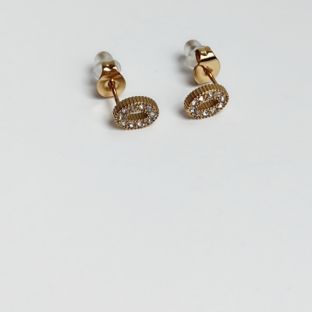 Pendientes Círculo Circonitas Dorado