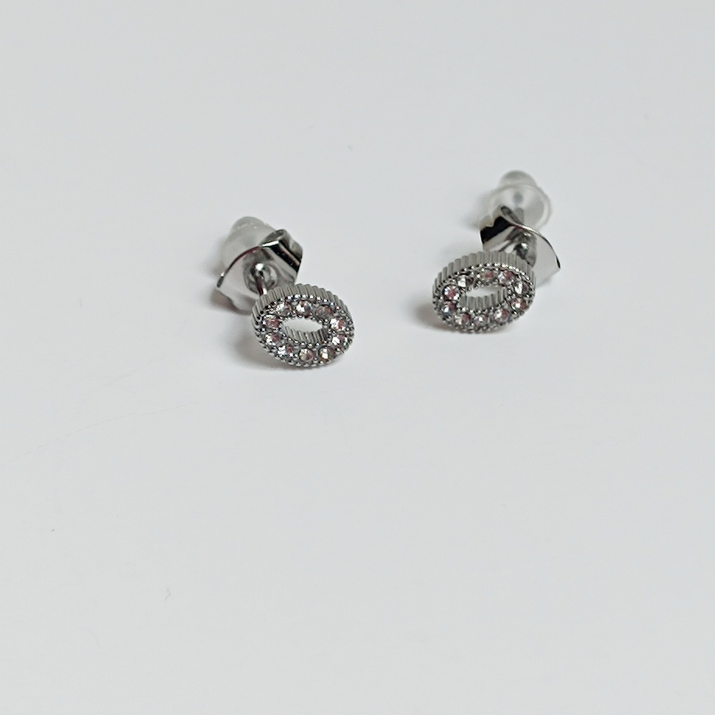 Pendientes Círculo Circonitas Plateado