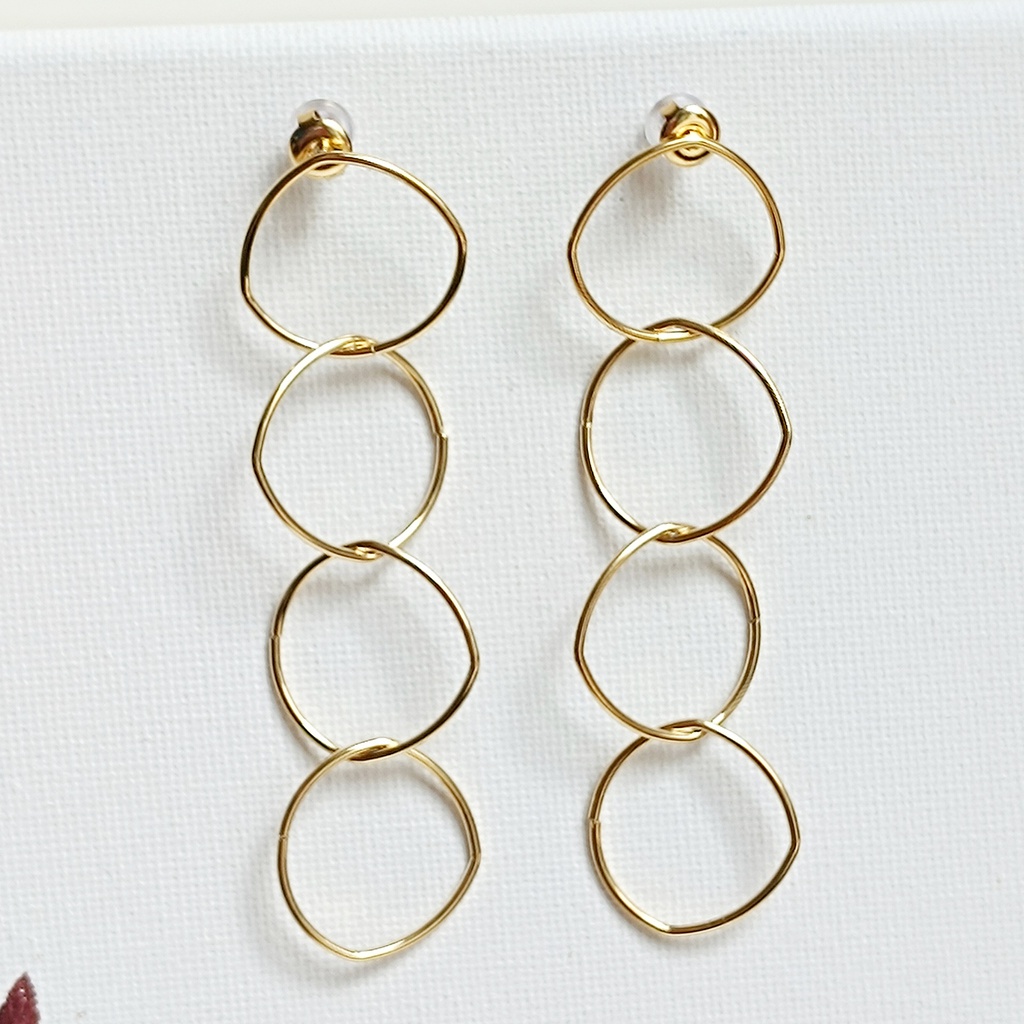 Pendientes Círculos Ovalados Dorado