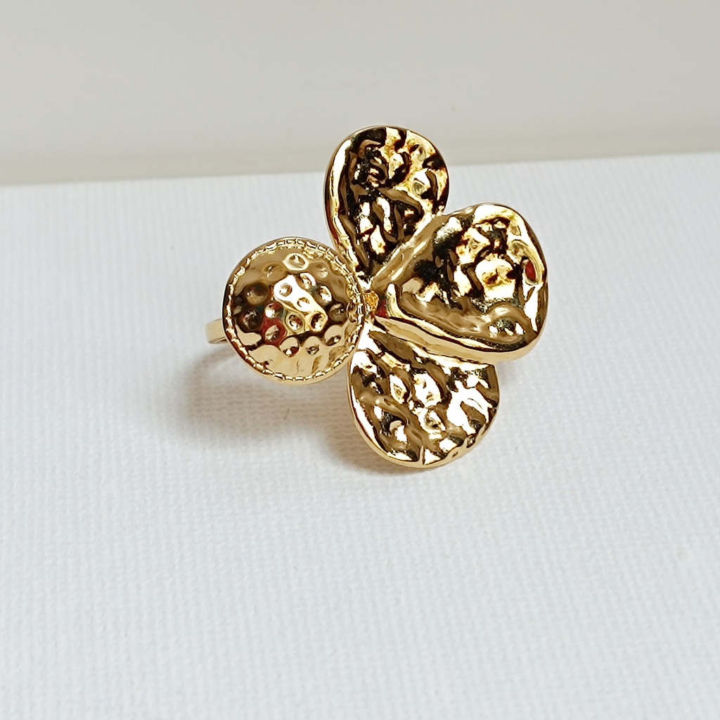Anillo Semi Flor Dorado