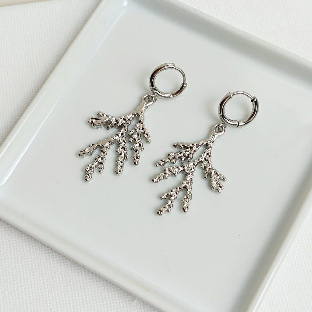 Pendientes Arito Coral Plateado