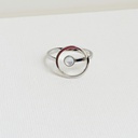 Anillo Círculo Con Perla Plateado