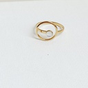 Anillo Círculo Con Perla Dorado