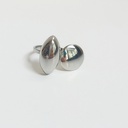 Anillo Óvalo Y Círculo Plateado