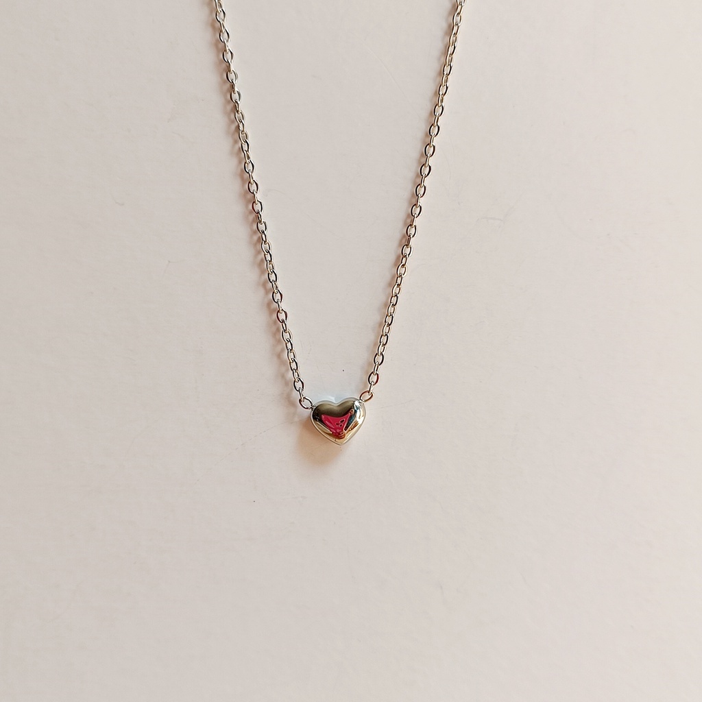 Collar Corazón Pequeño Plateado