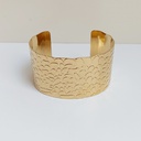 Brazalete Ancho Circulitos Relieve Dorado
