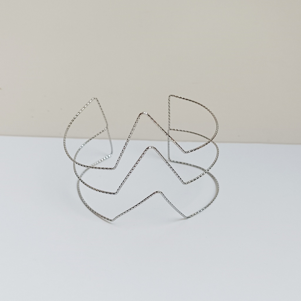 Brazalete Ultra Fino Triple Plateado