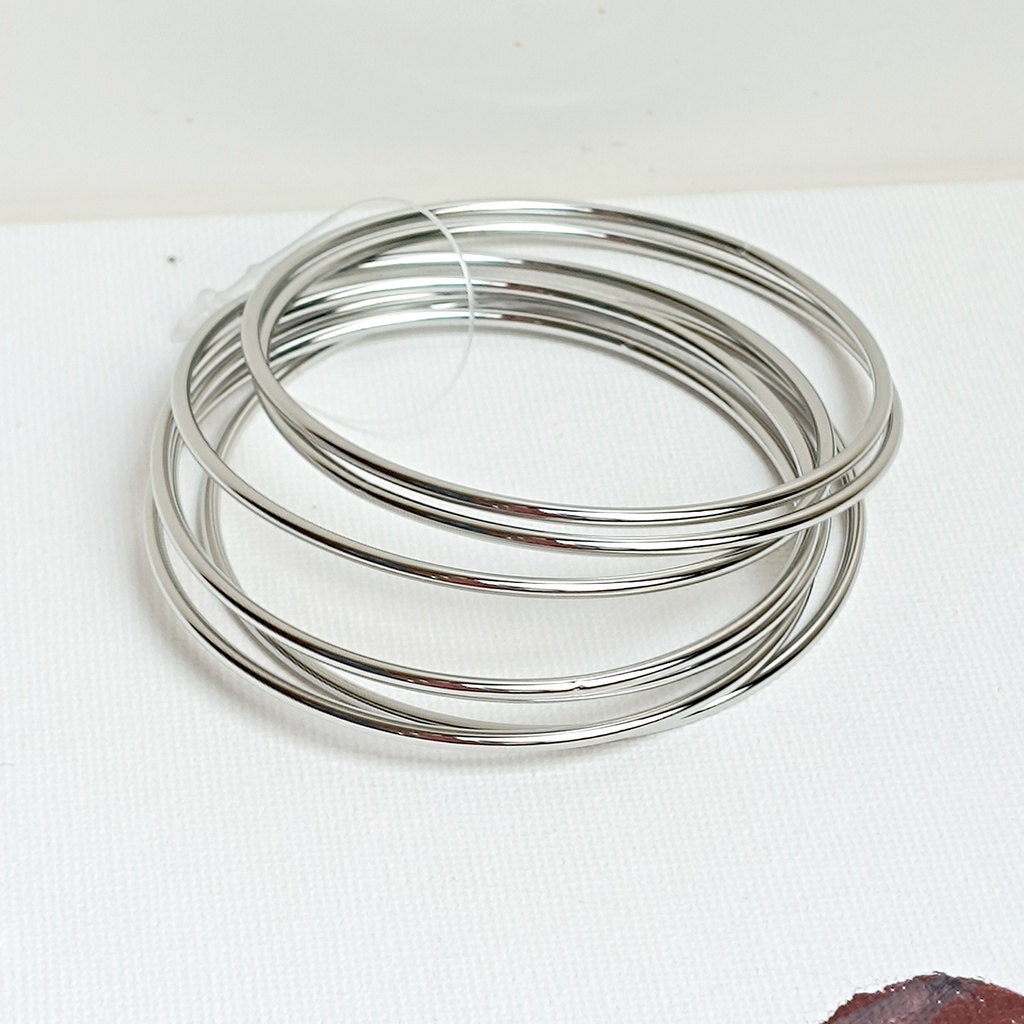 Conjunto De Siete Pulseras Plateado