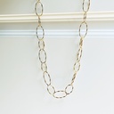 Collar Largo Cadena Eslabones Circulares Dorado