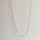 Collar Largo Cadena Eslabones Ovalados Dorado