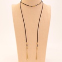 Collar Cordón Doble Cuerda Dorado Y Negro