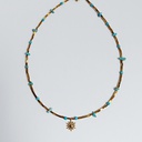 Collar Cadena De Pedrería Charm Sol Dorado