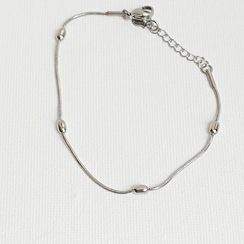 Pulsera Bolitas Plateada