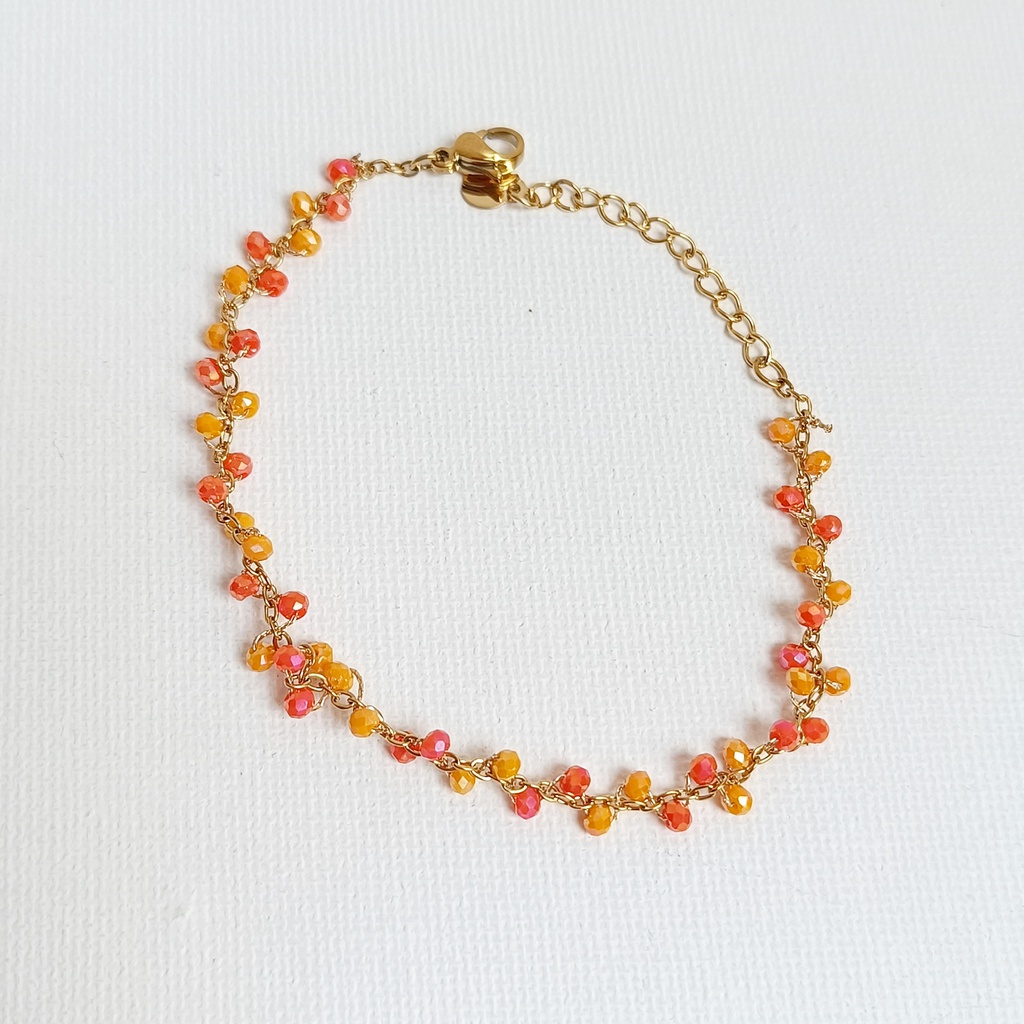 Pulsera Perlas Naranjas