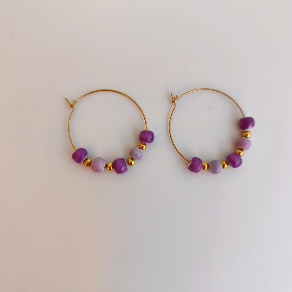 Pendientes Cerámica Buganvilla (Dorado)