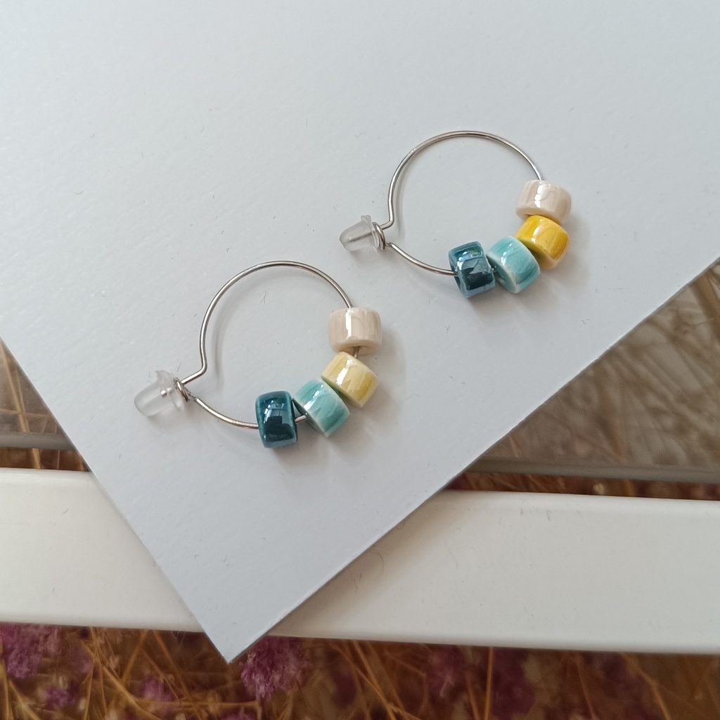 Pendientes Cerámica Round Cold Colorful