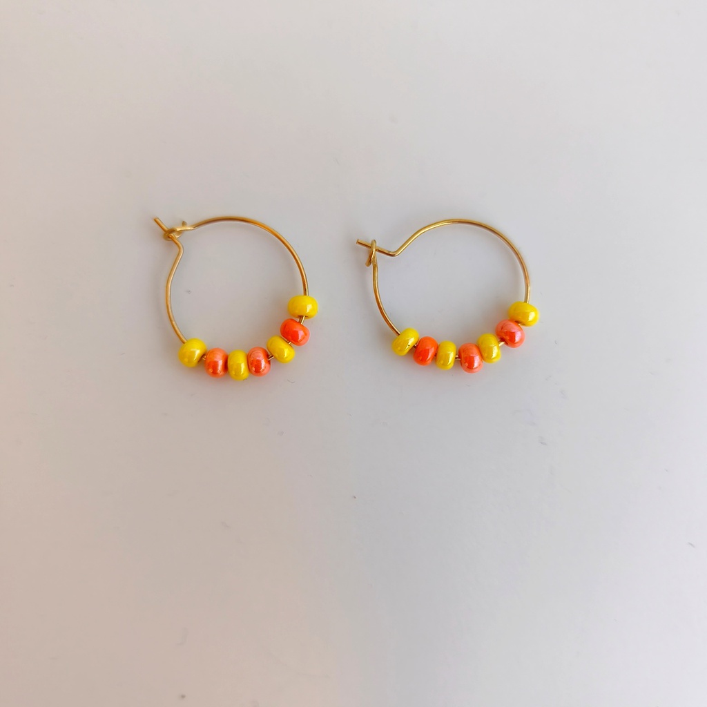 Pendientes Cerámica Mini Orange (Dorado)