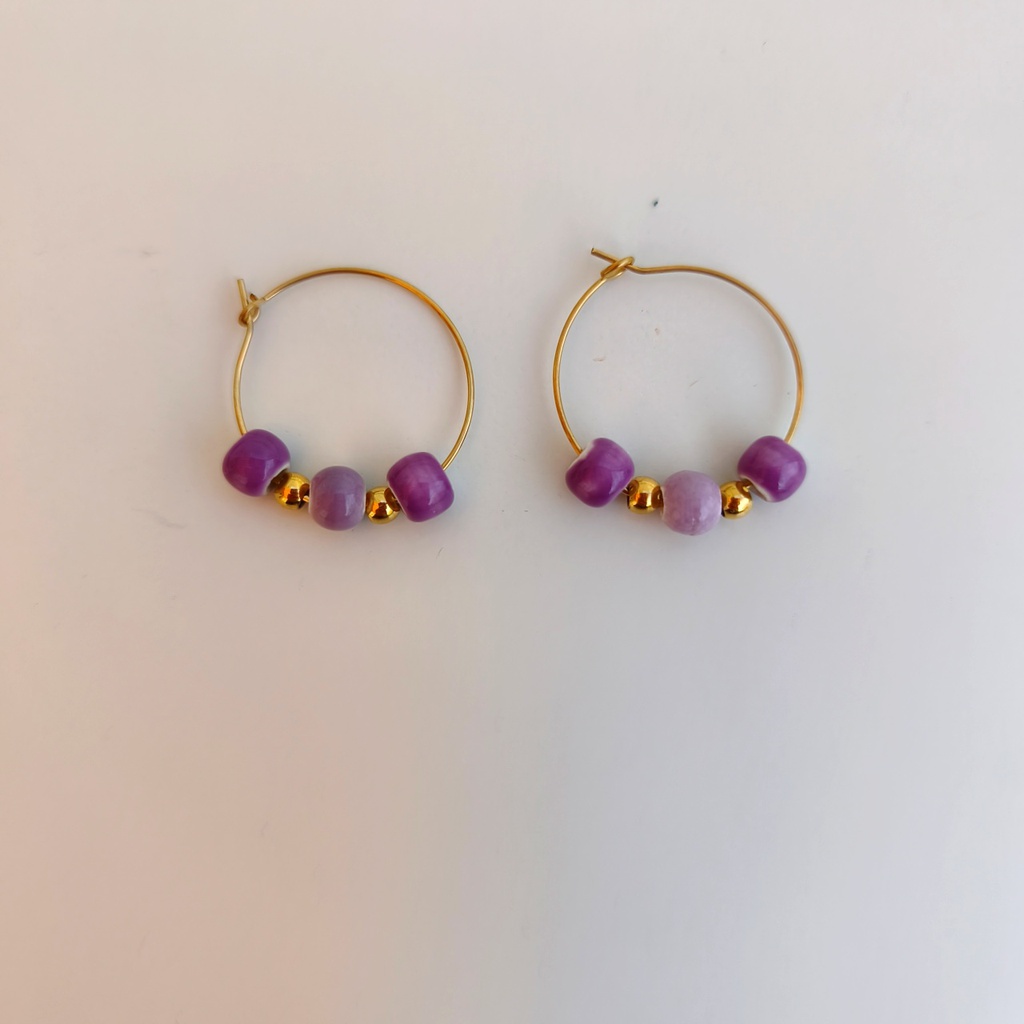 Pendientes Cerámica Mora (Dorado)
