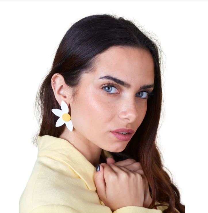 Pendientes Margarita Amarillo - Arcilla Polimérica Miranda