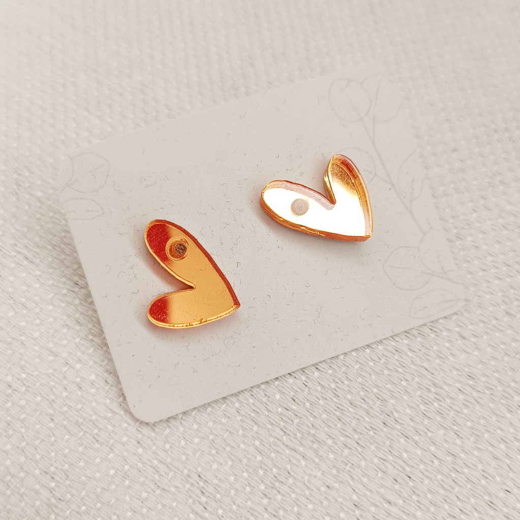 Pendientes Mini Corazón Naranja