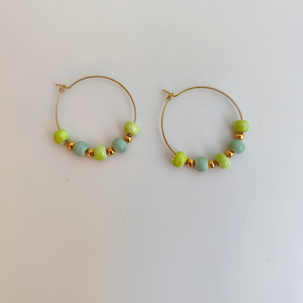 Pendientes Cerámica Lime (Dorado)