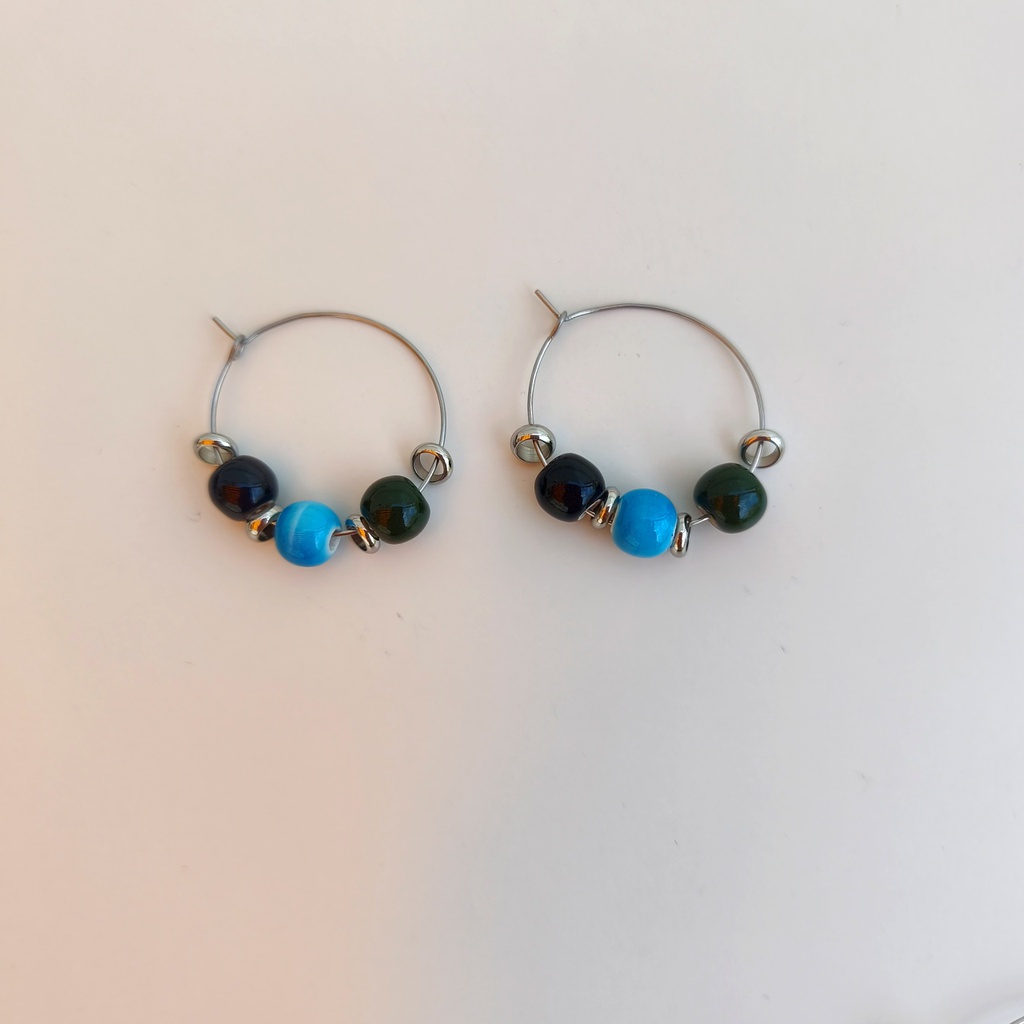 Pendientes Cerámica Mediterranean (Plateado)