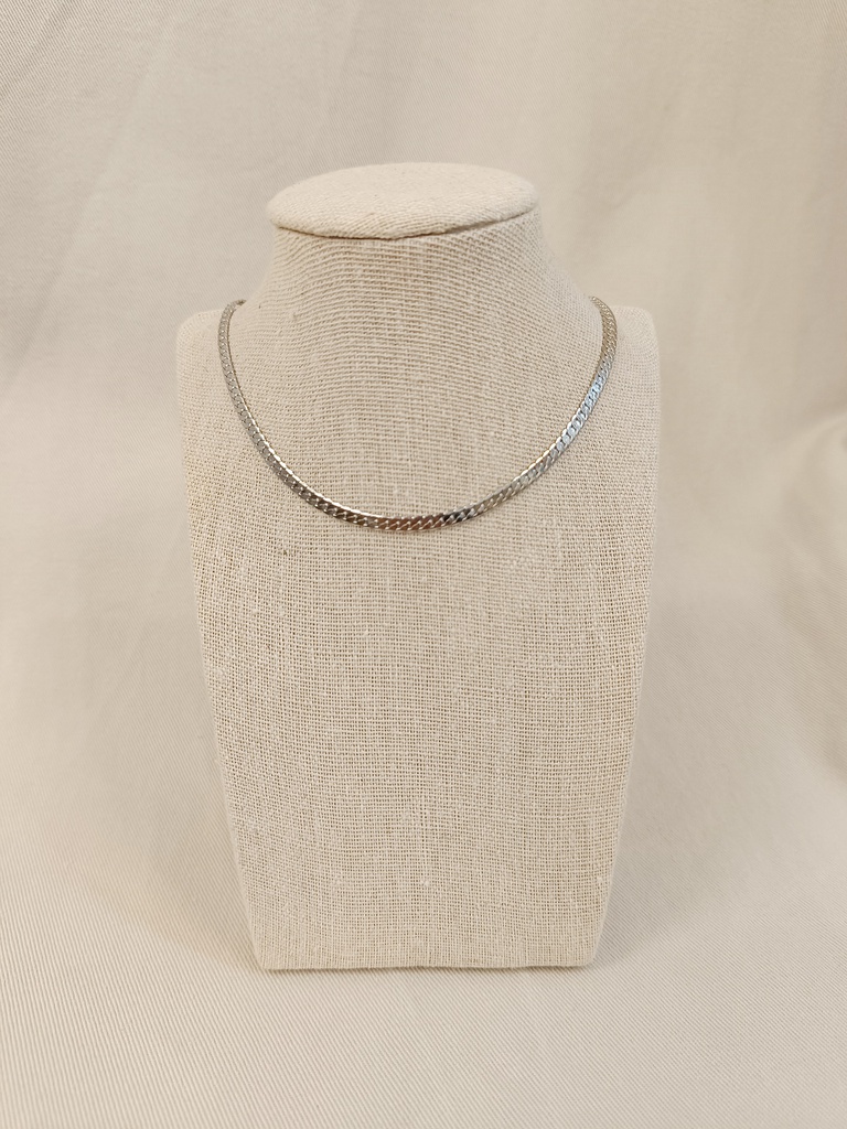 Collar Cadena Trenzada Plateado