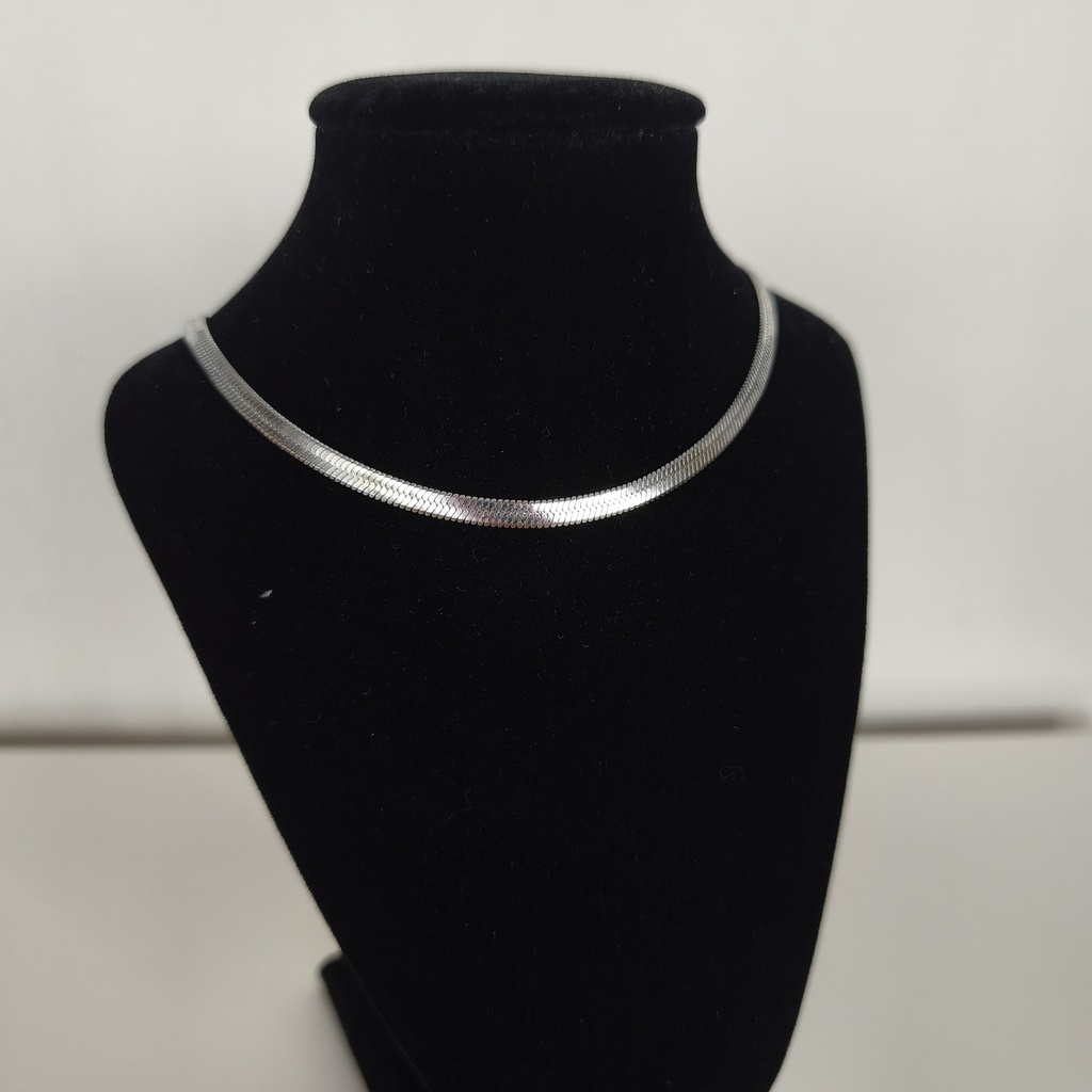 Collar Espiga Plano Midi Plateado