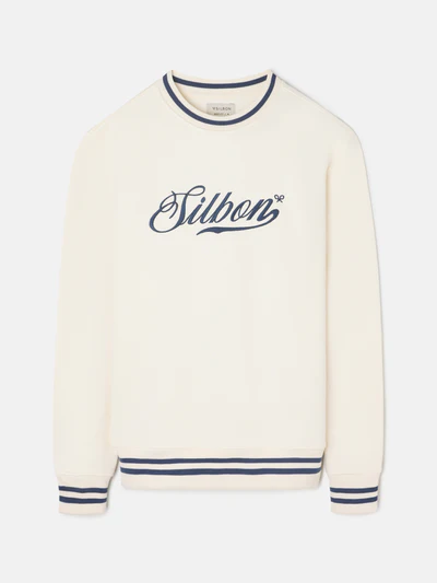 Sudadera Relaxed Fit Retro Crema  - Silbon