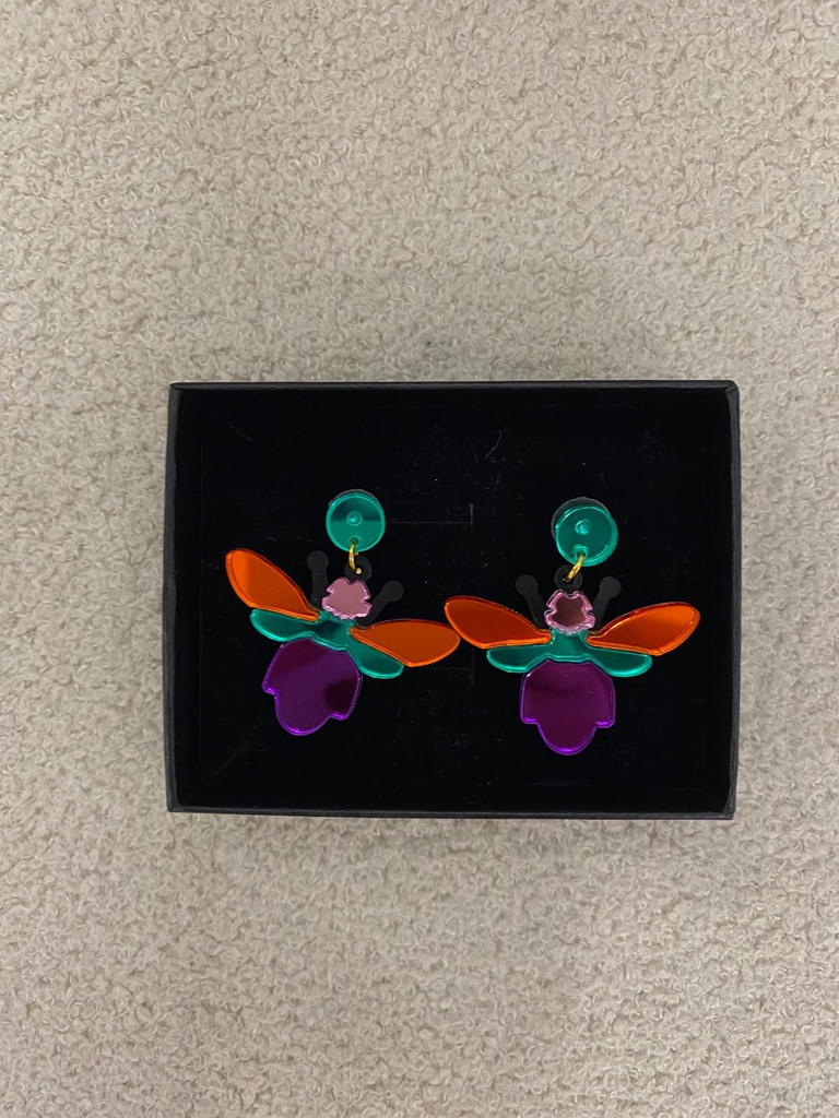 Pendientes Mariposa De Colores Metacrilato