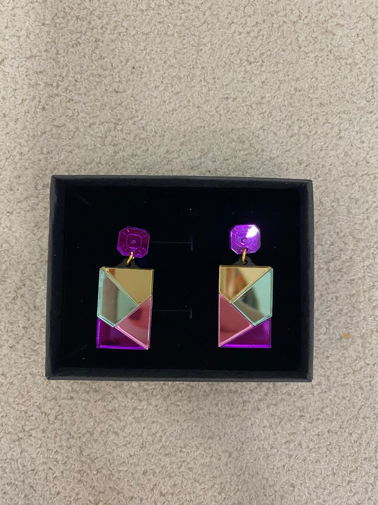 Pendientes Rectángulo Colores Metacrilato
