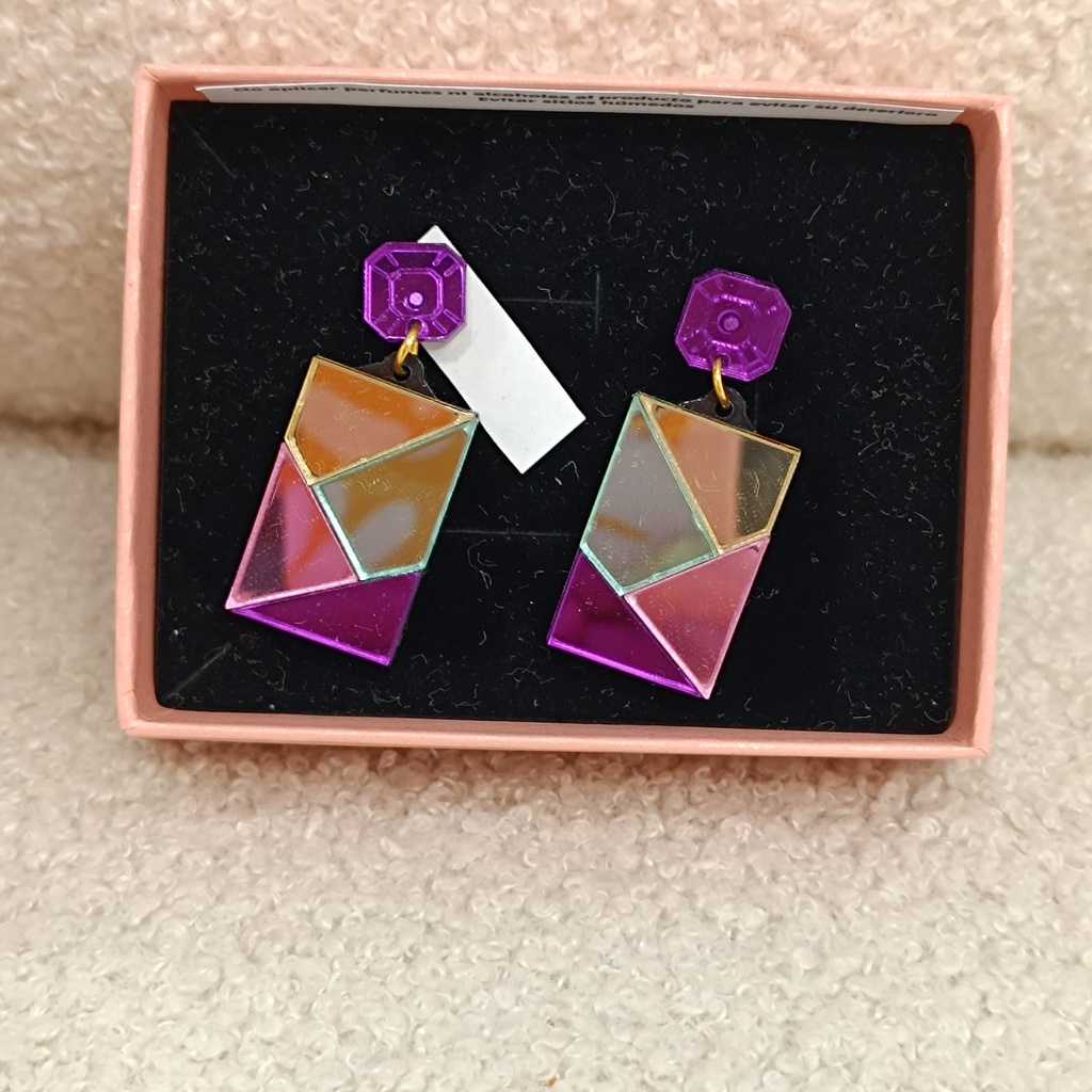 Pendientes Rectángulo Colores Metacrilato