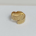 Anillo Doble Relieves Dorado