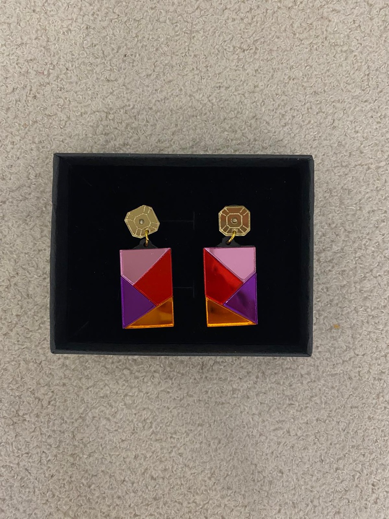 Pendientes Rectángulo Colores Metacrilato
